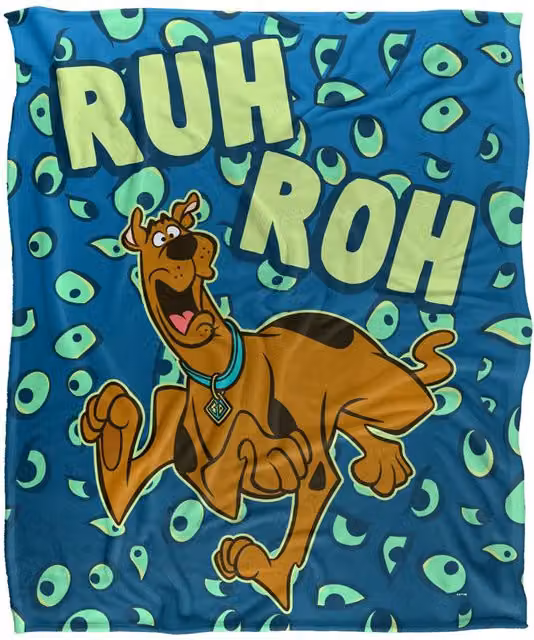 LOGOVISION Scooby Doo Ruh Roh Eyes Super Soft Fleece Throw Blanket, Multicolour and White, W: 152 cm, D: 127 cm – 6