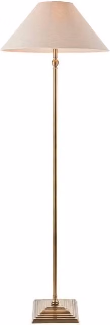 Netlighting Lille Floor Lamp with Tapered Cone Shade in Beige and Brass – 1