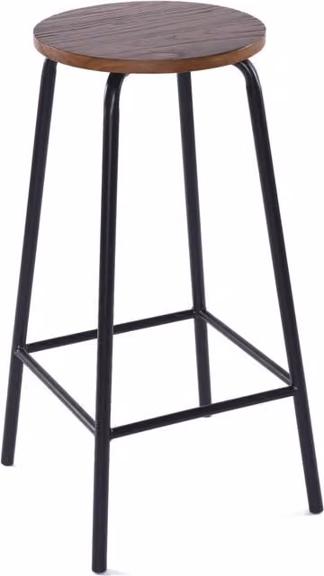 netfurniture Roxel Fixed Height Industrial Bar Stool in Black and Brown