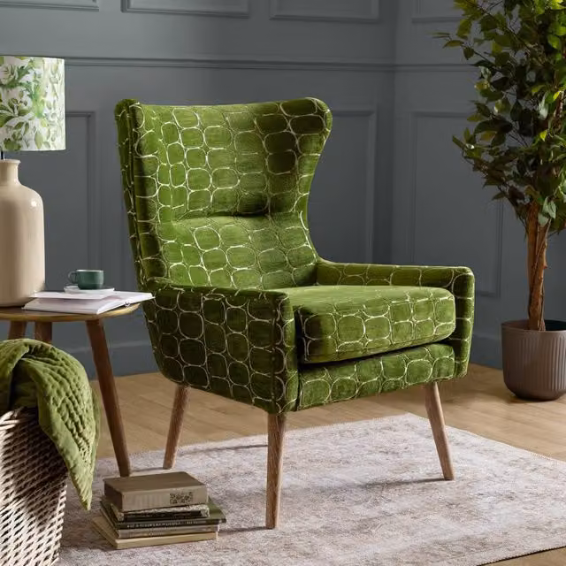 Voyage Maison Oswald Green Velvet Armchair