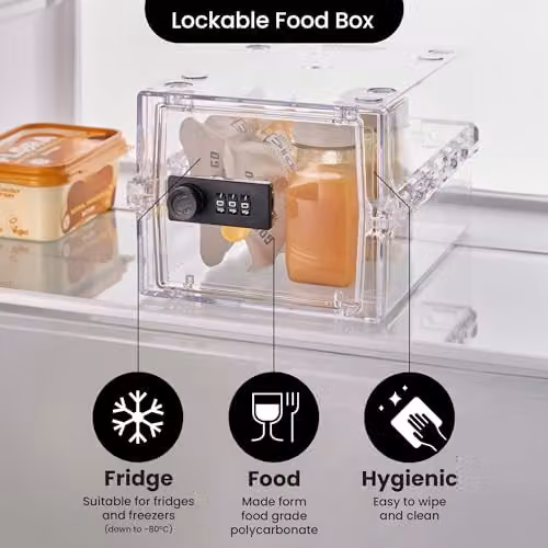 Lockabox Mini Small Lockable Storage Box with Combination Lock, Transparent, W/D/H: 22.3 x 15.4 x 12 cm – 2