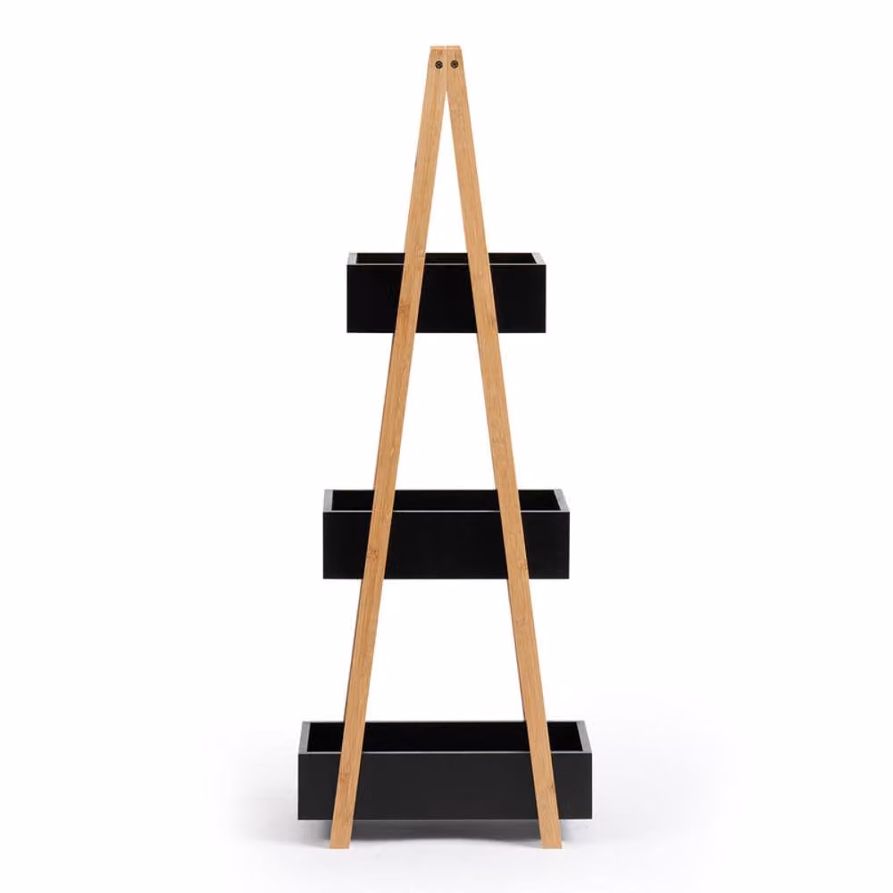 Scottish Everlastings Ltd Black Bamboo Wood Freestanding Ladder Bathroom Caddy – 2