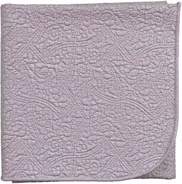 V & A Renaissance Garden Floral Cotton Throw in Purple, W: 170 cm, H: 200 cm