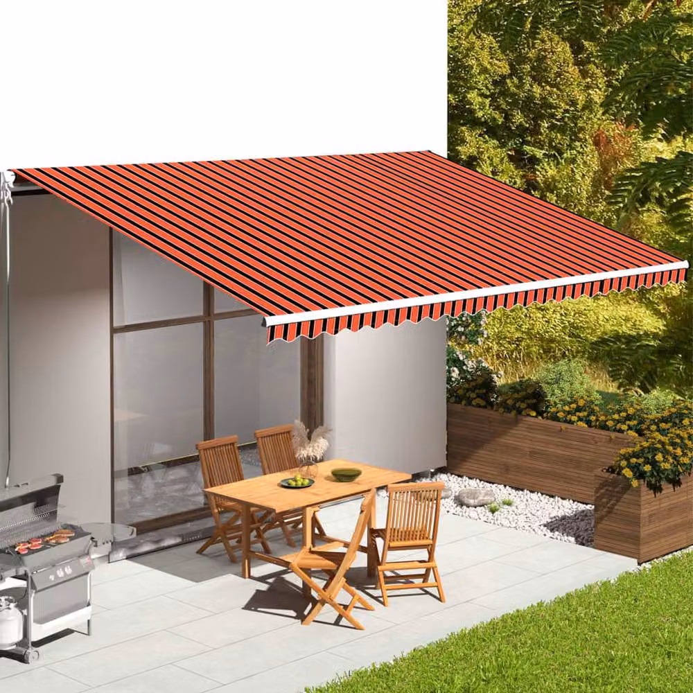Berkfield Home Replacement Polyester Awning Fabric in Orange and Brown, W: 6 m, D: 3.5 m – 2