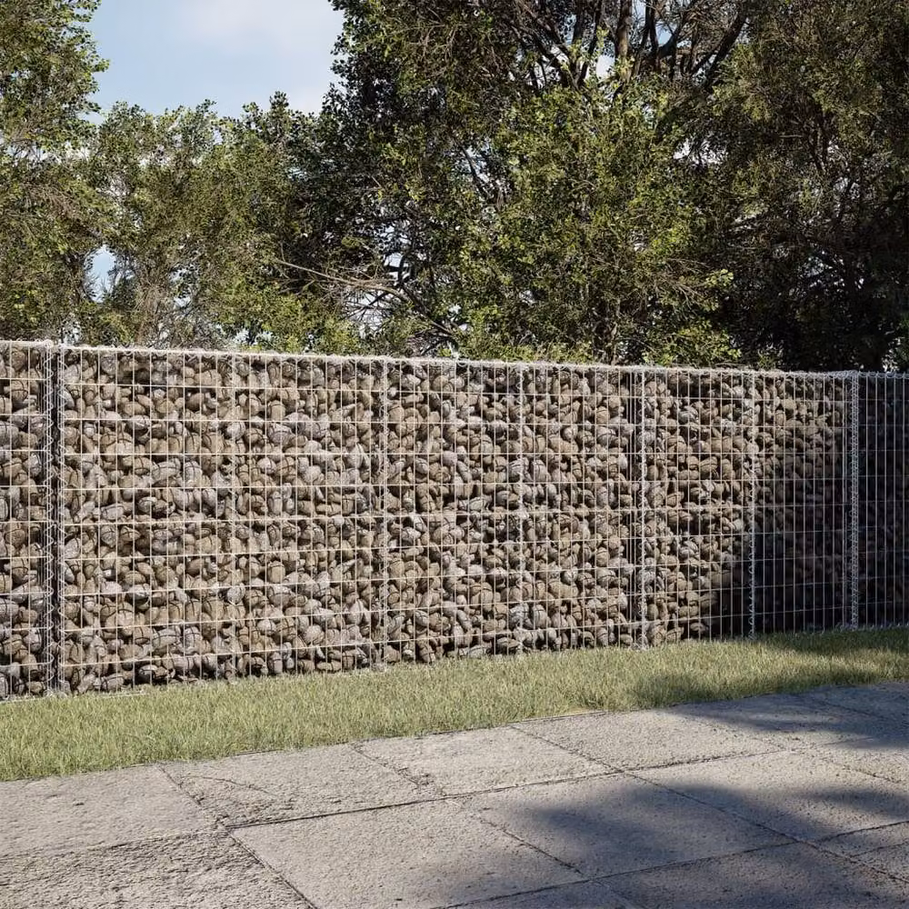 Berkfield Home Silver Galvanised Steel Gabion Basket with Cover, W: 350 cm, D: 100 cm, H: 100 cm – 2