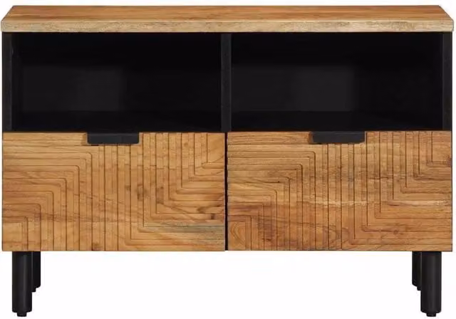 Berkfield Home Brown Acacia Wood TV Cabinet W/D/H: 70 x 33 x 46 cm – 1