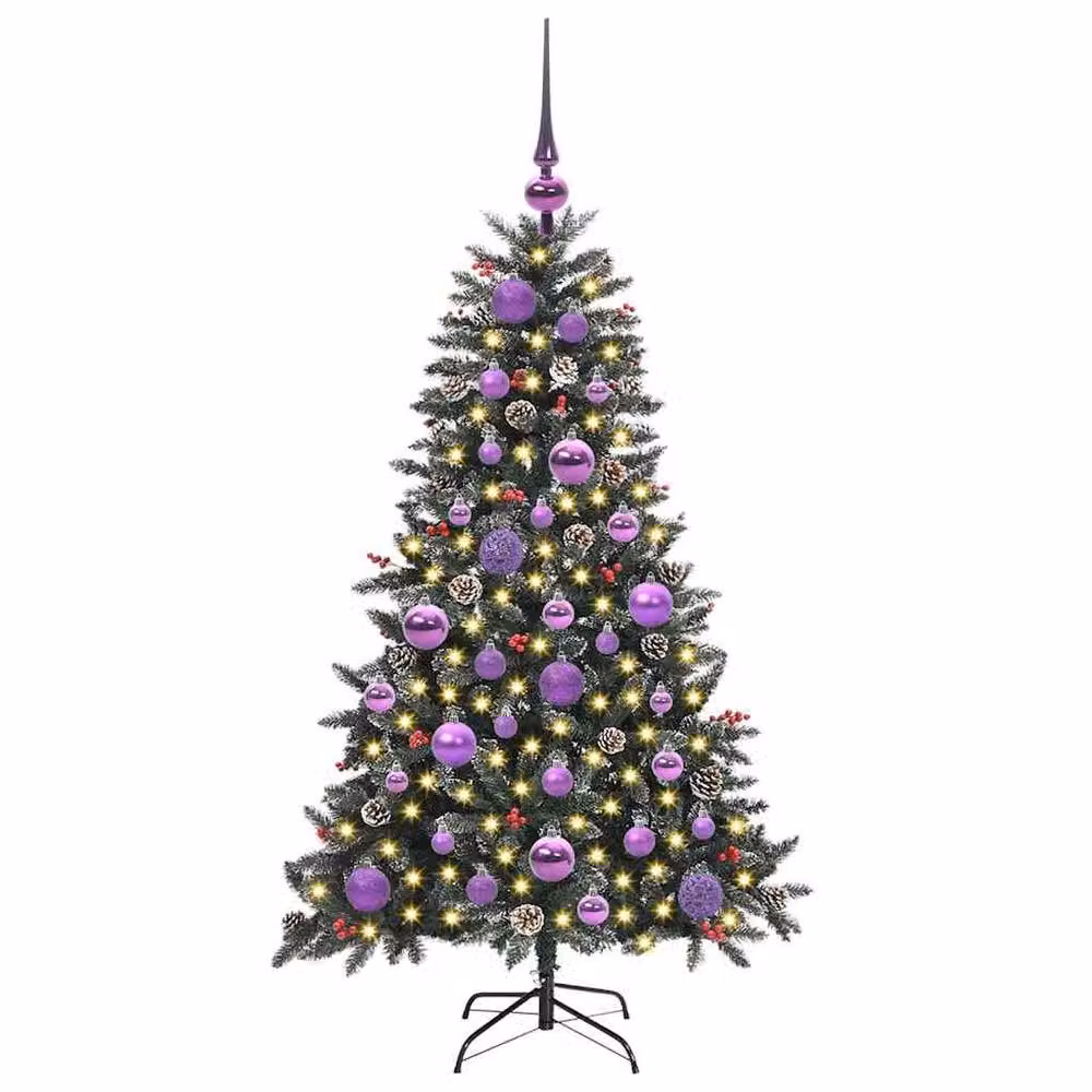 Berkfield Home Green Artificial Christmas Tree with 150 LEDs, W/D/H: 68 x 68 x 120 cm – 3
