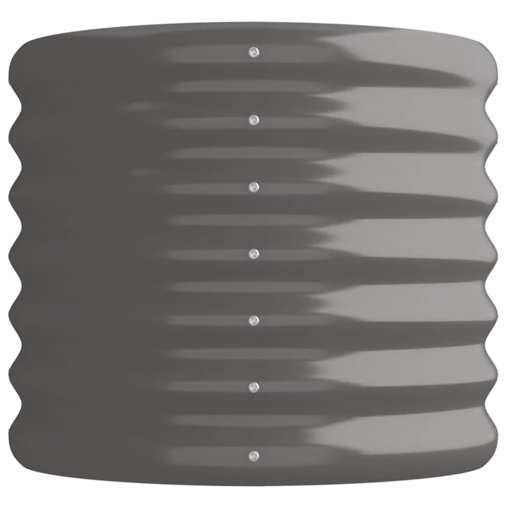 Berkfield Home Garden Powder-coated Steel Raised Bed in Grey, W/D/H: 114 x 40 x 36 cm – 3
