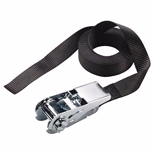 Master Lock Black and Silver Polyester Ratchet Tie-Down Strap, Length: 5 m, Width: 25 mm – 1