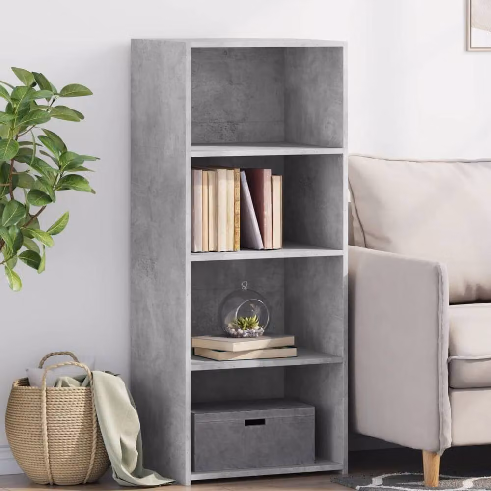 Berkfield Home Modern Highboard in Concrete Grey, W/D/H: 50 x 41 x 124 cm – 2