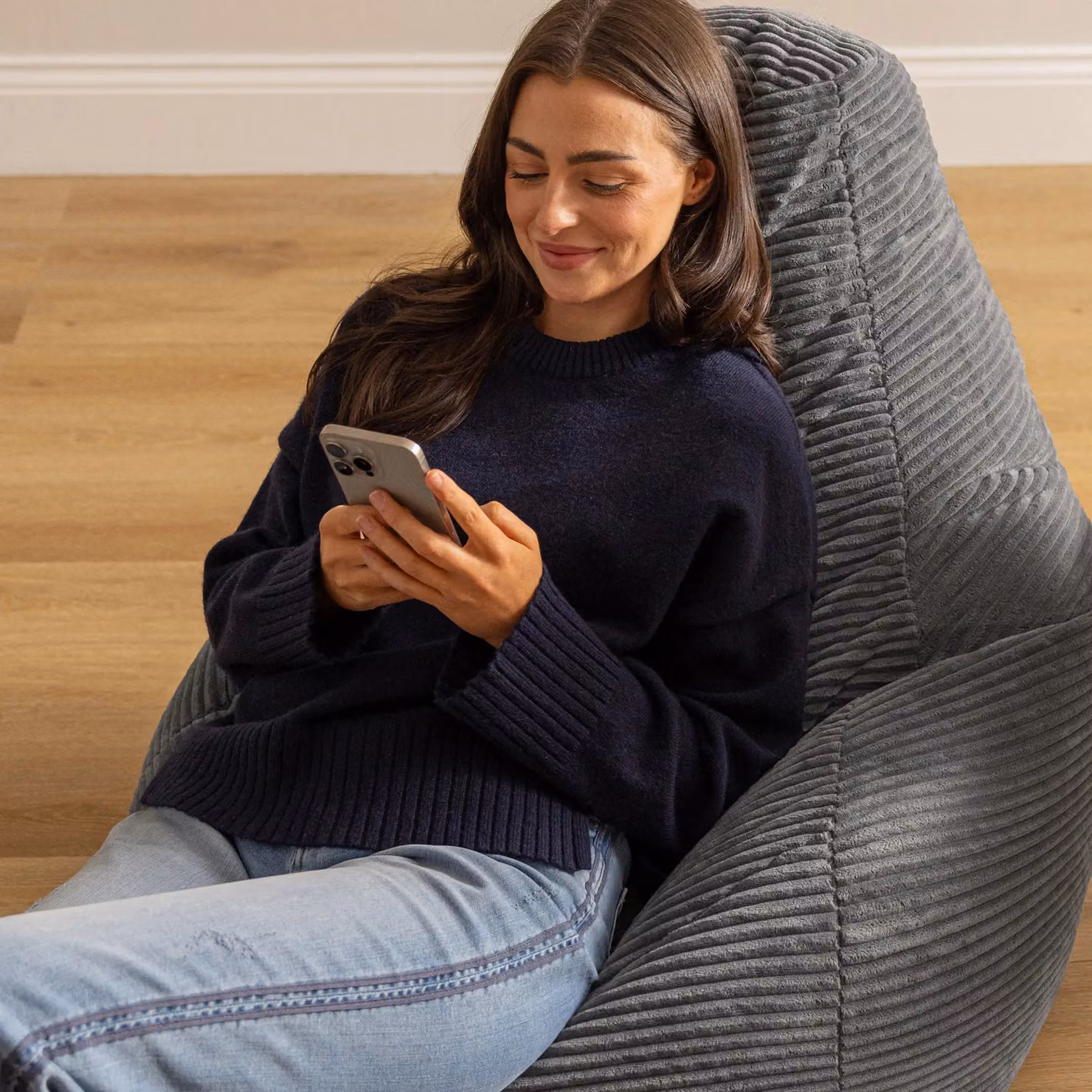 ICON Cord Recliner Bean Bag in Grey – 4