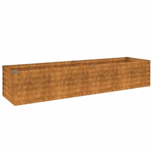 vidaXL Brown Corten Steel Raised Bed W/D/H: 194 x 50 x 36 cm