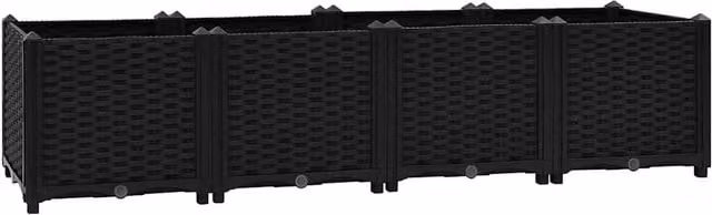 Berkfield Home Black Polypropylene Raised Bed W: 160 cm, D: 40 cm, H: 38 cm – 1