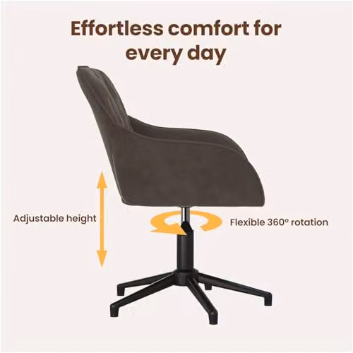 vidaXL Set of 2 Modern Velvet Dining Chairs in Dark Grey with Armrests, W/D/H: 55 x 59.5 x 77 cm – 4