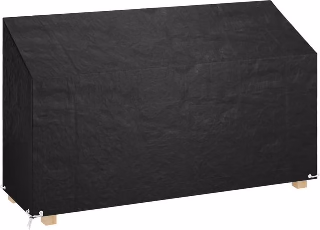 Berkfield Black Polyethylene Garden Bench Cover with 12 Eyelets, W: 210 cm, D: 70 cm, H: 70-88 cm – 1