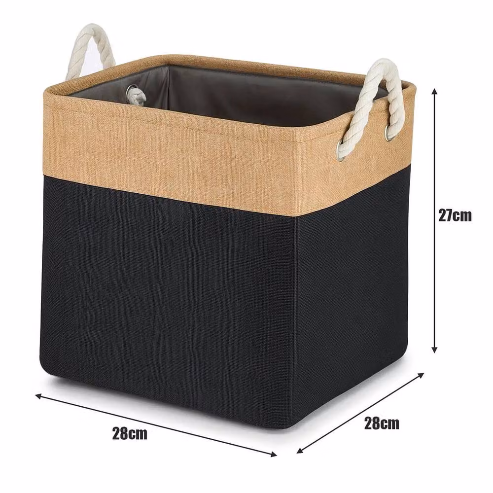 Havendro 4-Pack Fabric Cube Storage Bins with Handles in Black – 2