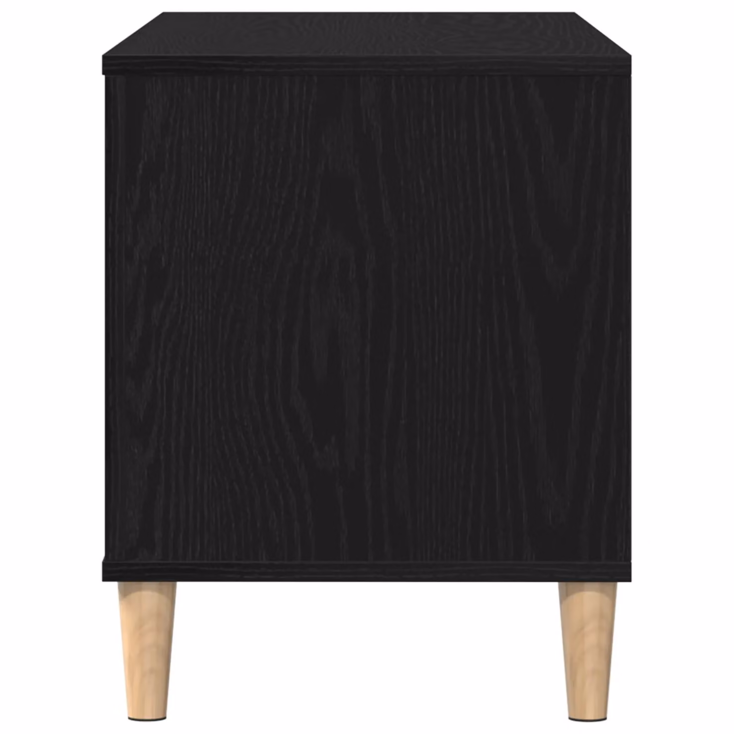 Berkfield Home Record Cabinet in Black Oak, W/D/H: 100 x 38 x 48 cm – 4