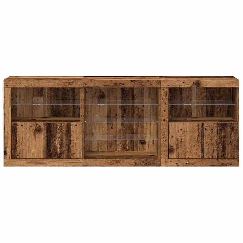 Berkfield Home Rustic Brown Sideboard with Integrated LED Lights, W/D/H: 181.5 x 37 x 67 cm – 5
