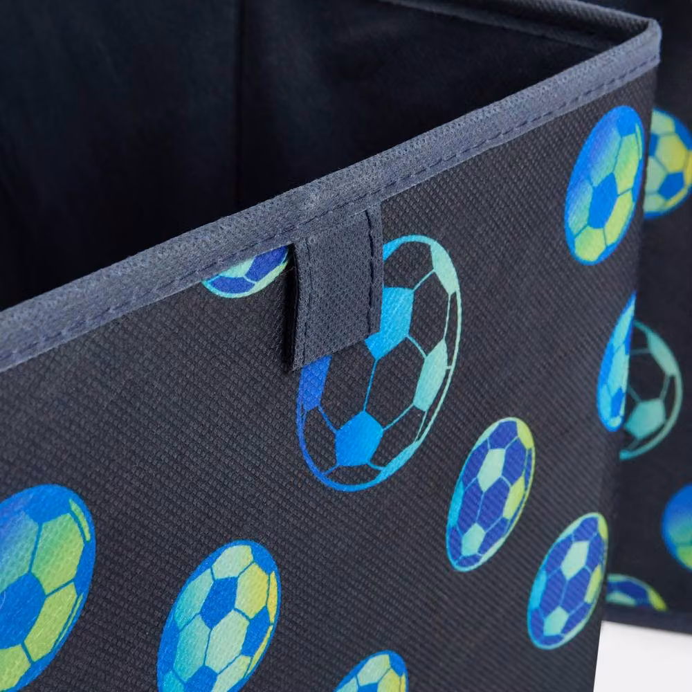 OHS 2 Pack Kids Printed Folding Cube Toy Organisers in Navy Blue – 3