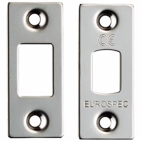 Loops Forend Strike and Fixing Pack for Tubular Deadbolts in Silver Stainless Steel – 1