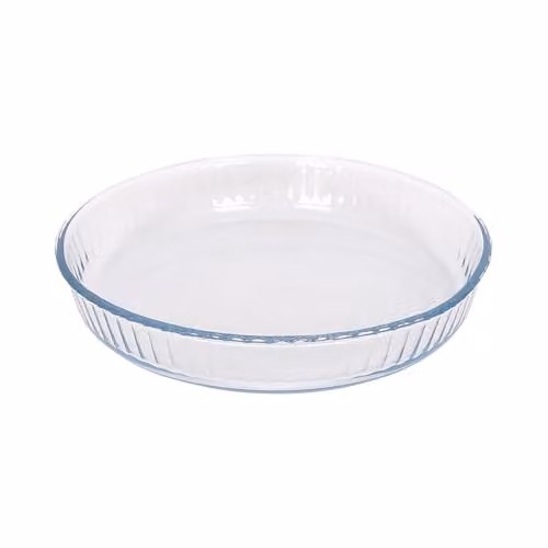 Argon Tableware Optical Round Glass Oven Dish, Transparent, W/D: 26 x 26 cm