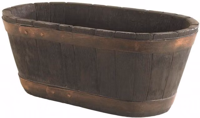 Sankey Brown Plastic Barrel Planter Tub