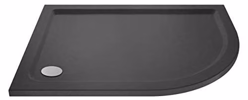 Nuie TR71111 Slimline Pearlstone Offset Quadrant Shower Tray, Right Hand, Slate Grey, W: 100 cm, D: 90 cm