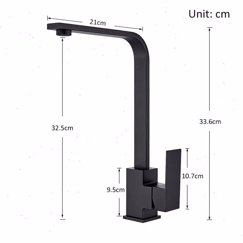 KORVIXA Matt Black Single Lever Brass Kitchen Mixer Tap for Countertop – 2