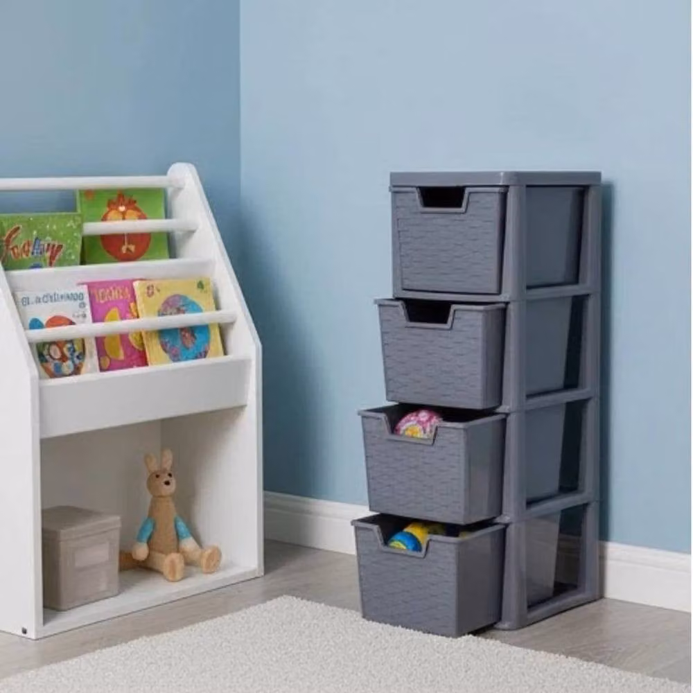FORGEVIO Grey Plastic Rattan Style Organizer – 2