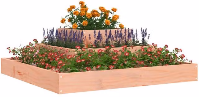 Berkfield Home Beige Wood Window Box Planter W/D/H: 80 x 80 x 27 cm