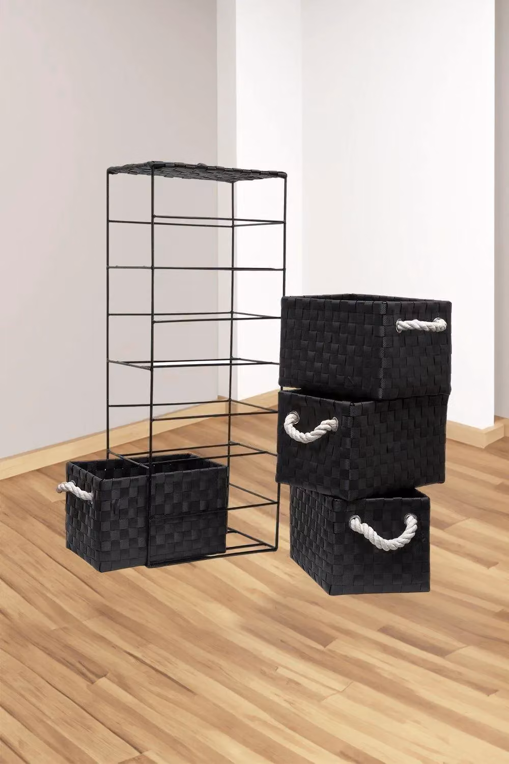 Arpan 4-Drawer Storage Unit in Black, W/D/H: 18 x 25 x 65 cm – 3