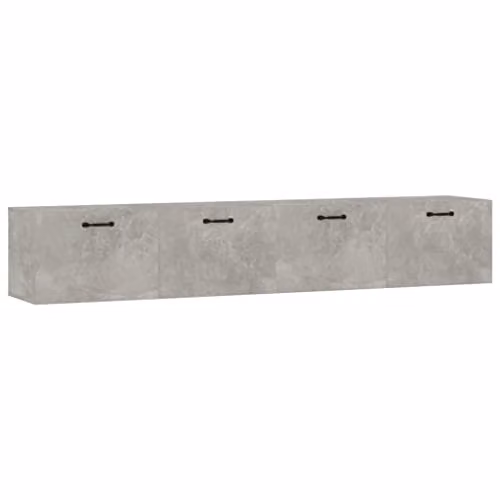 vidaXL Set of 2 Wall-Mounted Cabinets in Matt Grey MDF with Hinged Doors and Internal Shelves, W/D/H: 100 x 36.5 x 35 cm