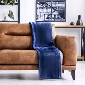 New Edge Blinds Plush Collection Flannel Fleece Super Soft Throw in Blue, W/D/H: 127 x 152 cm – 5