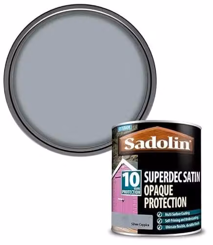 Sadolin Superdec Satin Opaque Wood Protection in Silver Coppice, 2.5 l
