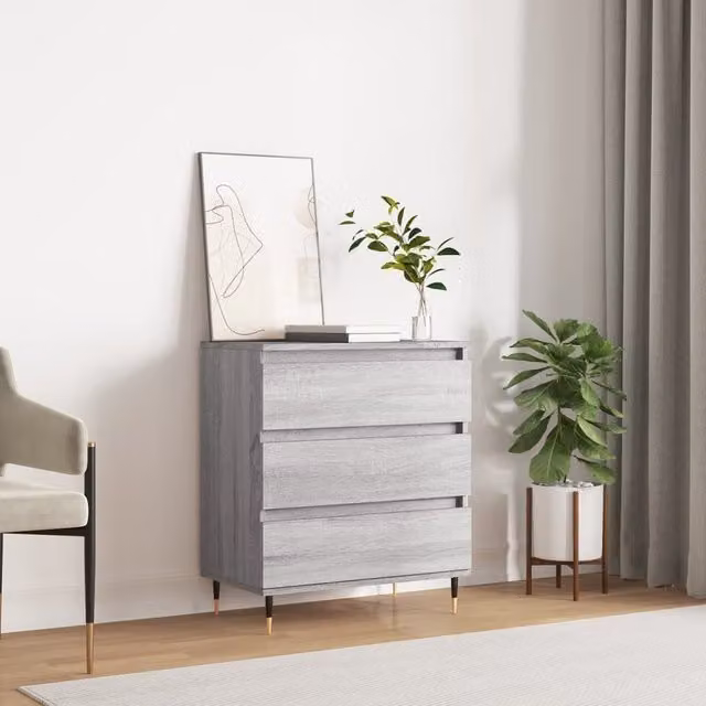 Berkfield Home Grey Sonoma Sideboard in Engineered Wood W/D/H: 60 x 35 x 70 cm