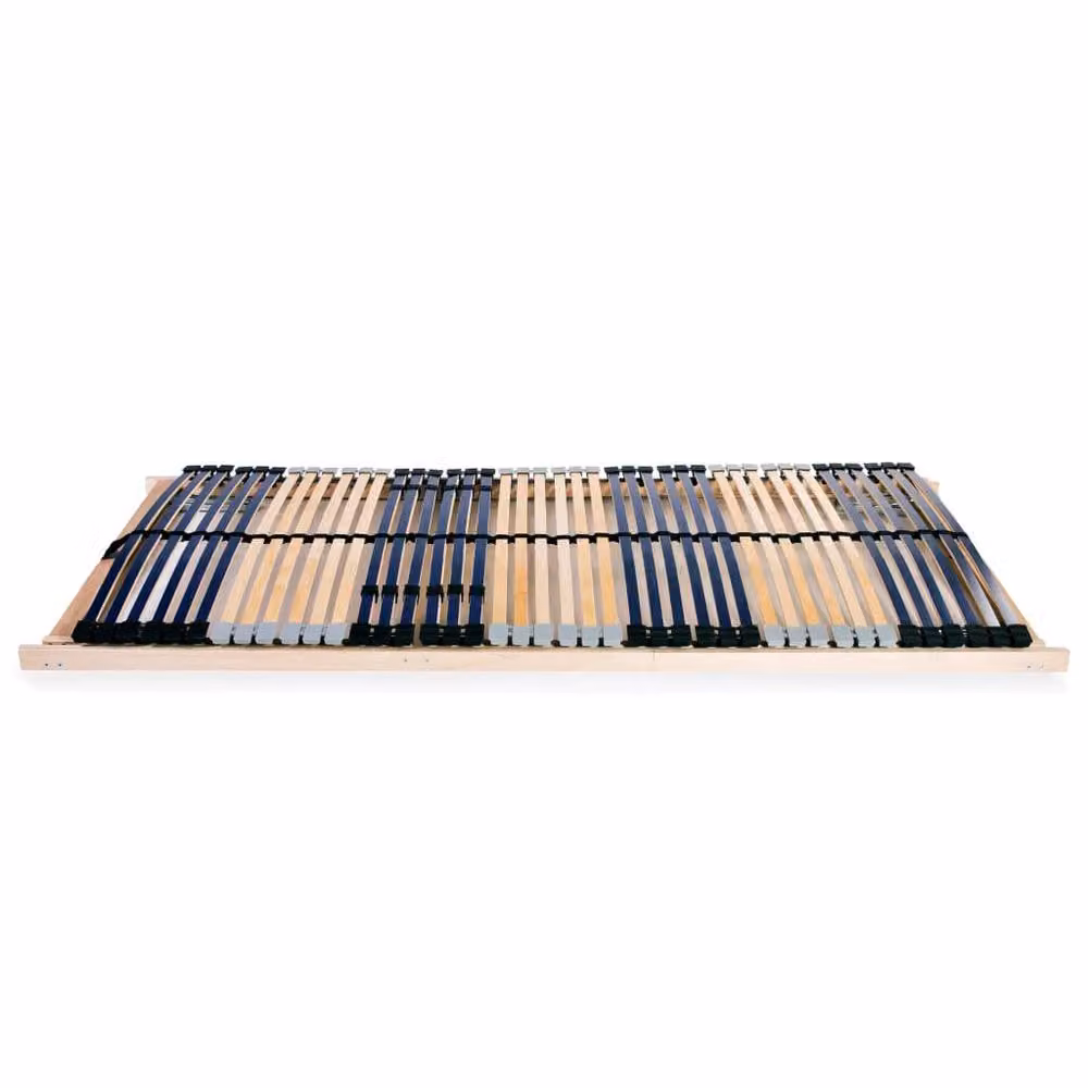 Berkfield Home Set of 2 Slatted Bed Bases with 42 Cambered Sprung Slats and 7 Zones, W/D/H: 90 x 200 x 10 cm, Beige – 2