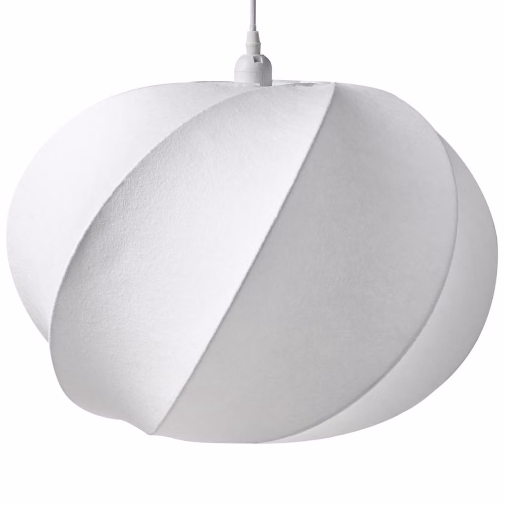 Wyld and Coco White Faux Silk and Metal Scandinavian Pendant Lamp – 2