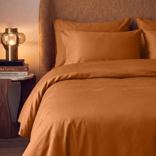 Bedable Terracotta Cotton Mako Sateen Duvet Cover, 460 Thread Count