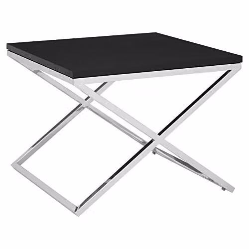 Orsina Modern Rectangular Side Table in White and Black, W/D/H: 49 x 65 x 65 cm – 3