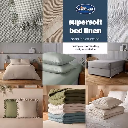 Silentnight Supersoft Microfibre Duvet Cover and Pillowcase Set, Double, White – 5