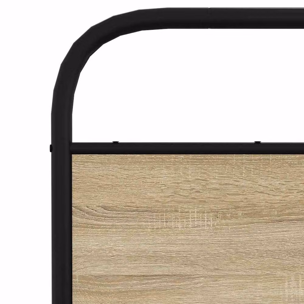 Berkfield Home Small Double Bed Frame in Sonoma Oak and Brown Engineered Wood, W/D/H: 120 x 200 cm – 4