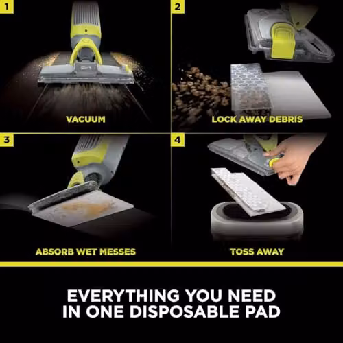 Shark VacMop 2-in-1 Cordless Hard Floor Vacuum Spray Mop VM200UK, Grey and Multicolour – 4