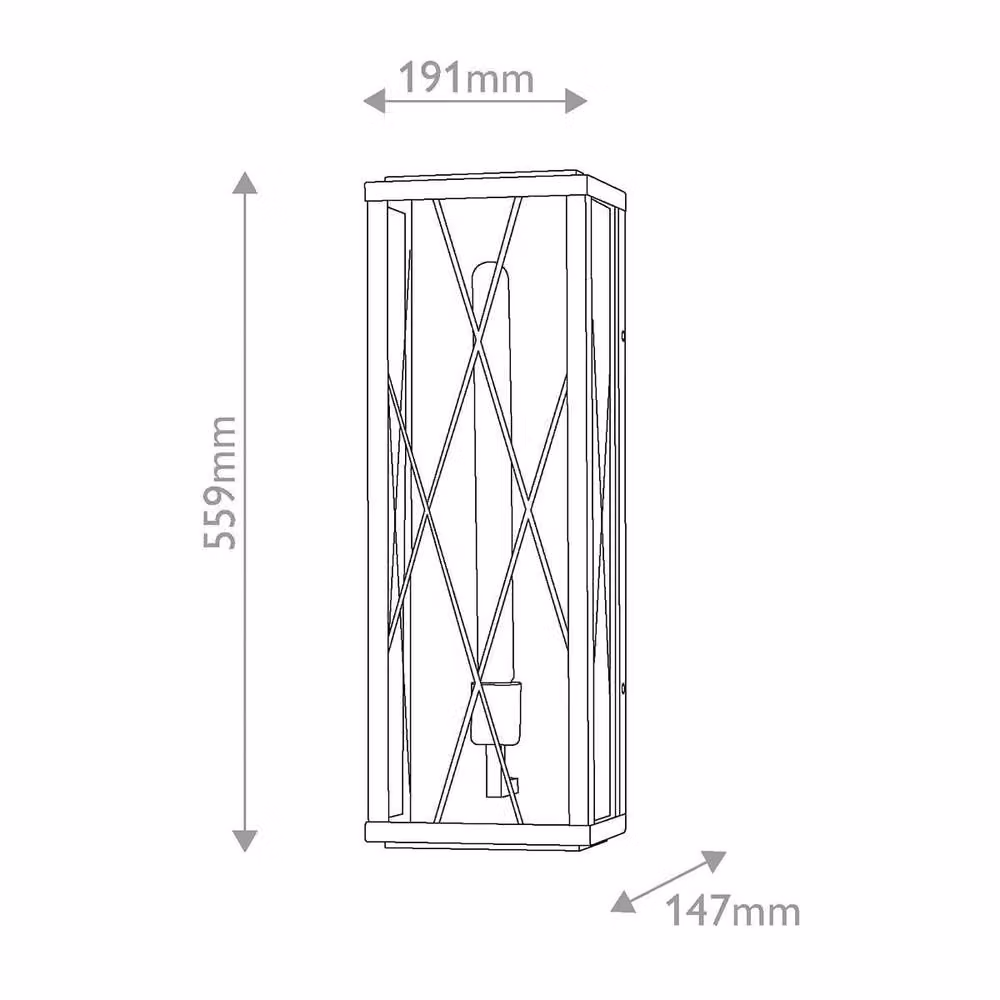 Netlighting Monte Large Flush Wall Lantern in Black with Transparent Glass, IP44 Rated – 2