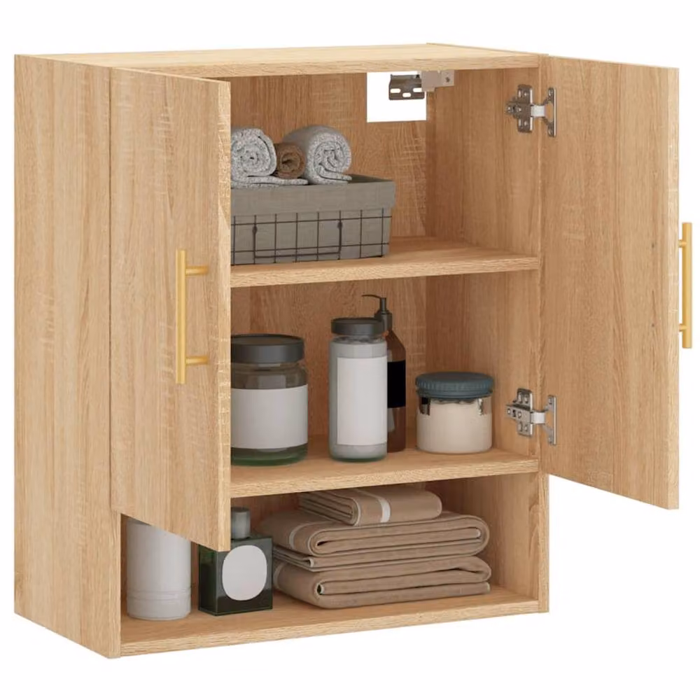 Berkfield Home Sonoma Oak Wall Cabinet in Beige, W/D/H: 60 x 31 x 70 cm – 2