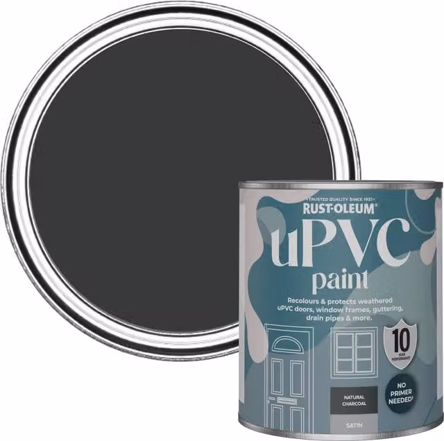 Rust-Oleum Satin Finish UPVC Paint in Natural Charcoal Black, 0.75 l