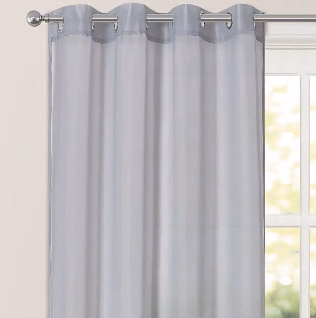 Intimates Riva Plain Sheer Ringtop Voile Panel in Grey, Width: 50 cm