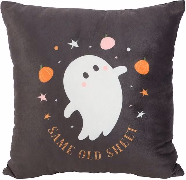 Something Different Same Old Sheet Square Ghost Cushion in Black