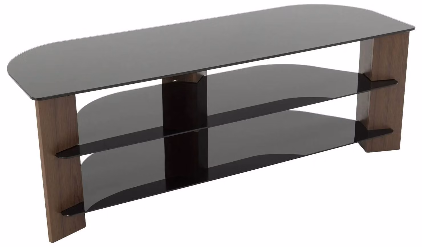 AVF Walnut Wood Effect Corner TV Stand for up to 65 Inch Screens, W/D/H: 130 x 40 x 44.5 cm