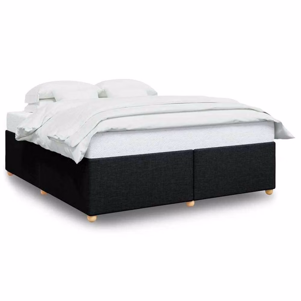 Berkfield Home Soft Fabric Bed Frame in Black, Super King Size – 3