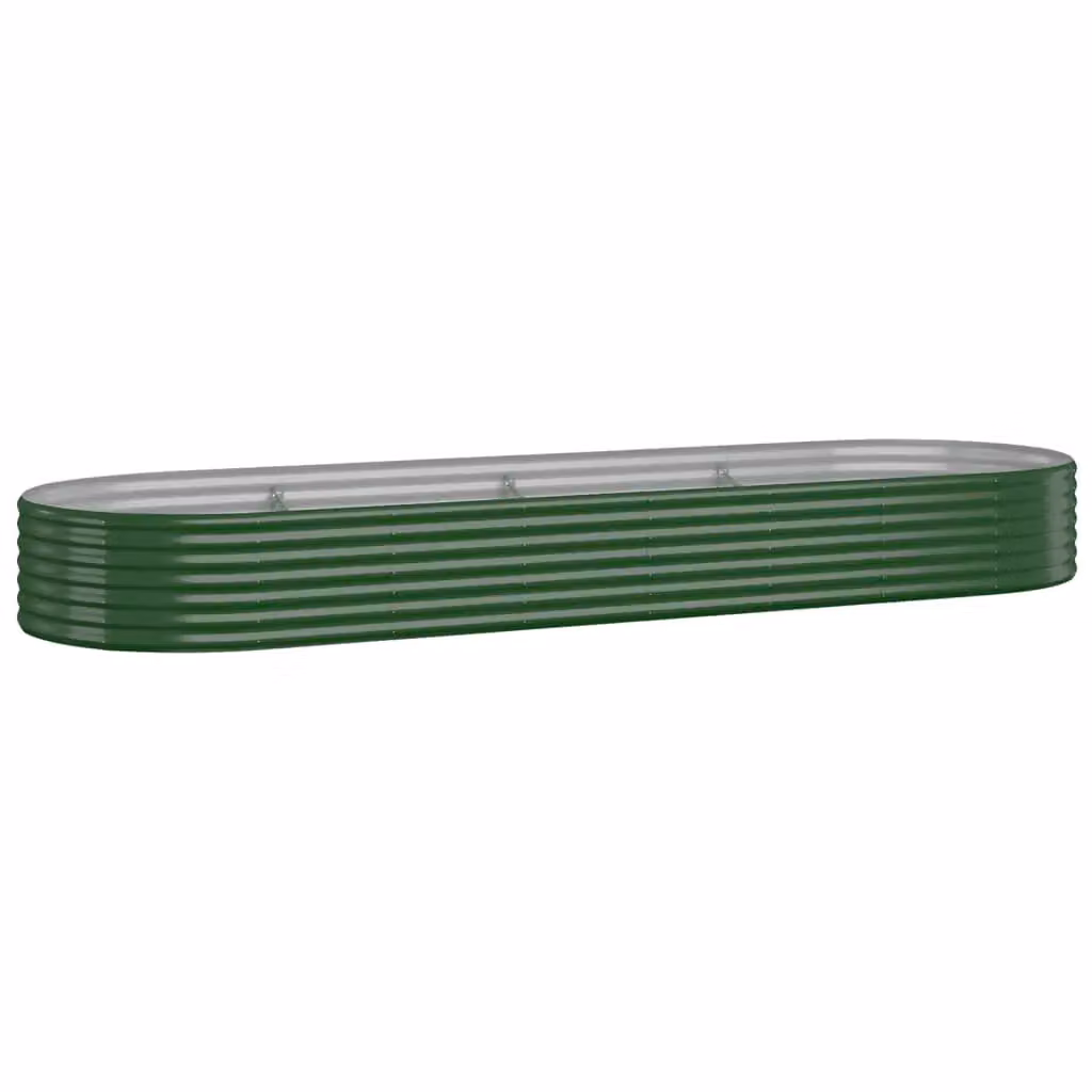 Berkfield Home Garden Green Powder-coated Steel Raised Bed W/D/H: 322 x 100 x 36 cm – 2